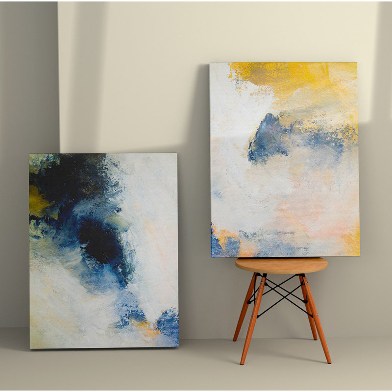 Peinture décorative sur toile (2 pièces), H 19,7 po x l 27,6 po