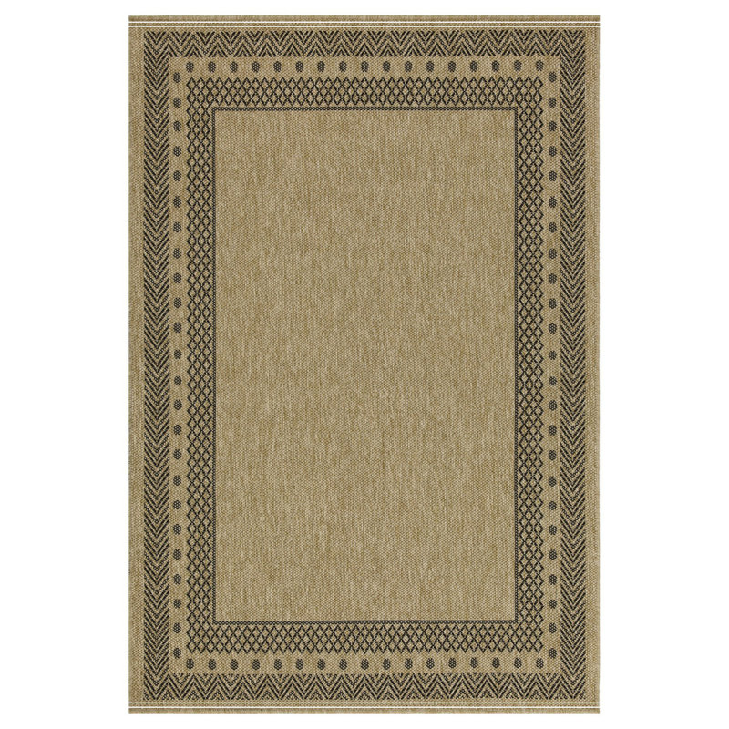 Jute/Black Indoor/Outdoor Area Rug, Runner 2'7" x 7'3"