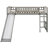 Gray Twin Size Loft Bed With Slide And - Multi Functional Bed, Takes Advantage Of Floor Space, Pine Wood Construction, Stable Placement Frame, Works Well Decor, Built To Last, No Box Spring Required
