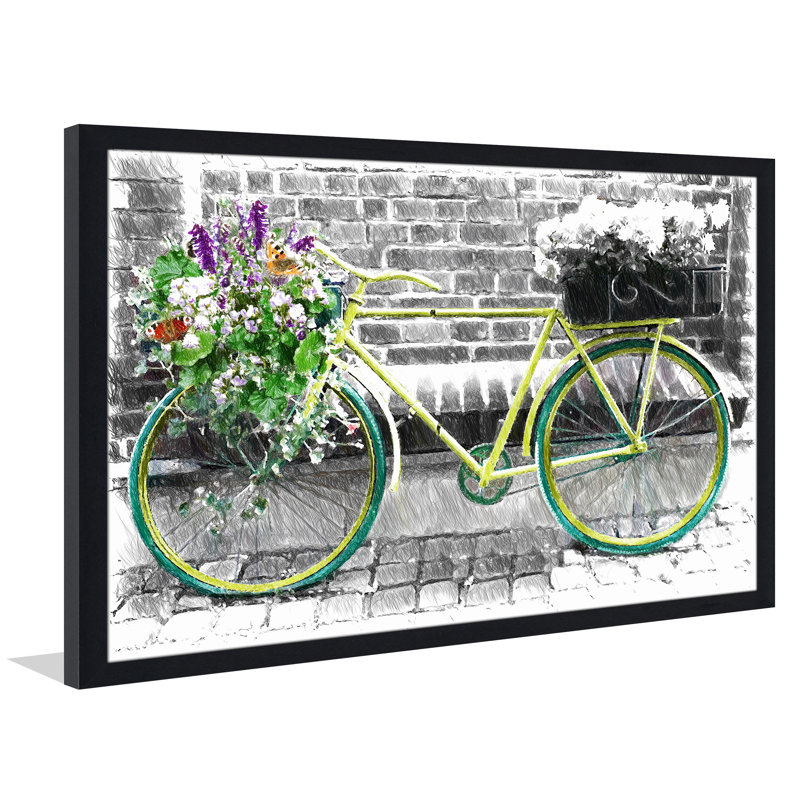 « rétro bike », impression encadrée, H 35,5 po x l 51,5 po x P 0,75 po