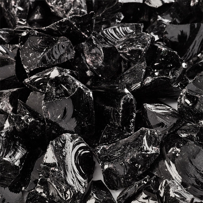 Foyer en verre à foyer cassé, Nuit noire, 1/2" - 3/4"