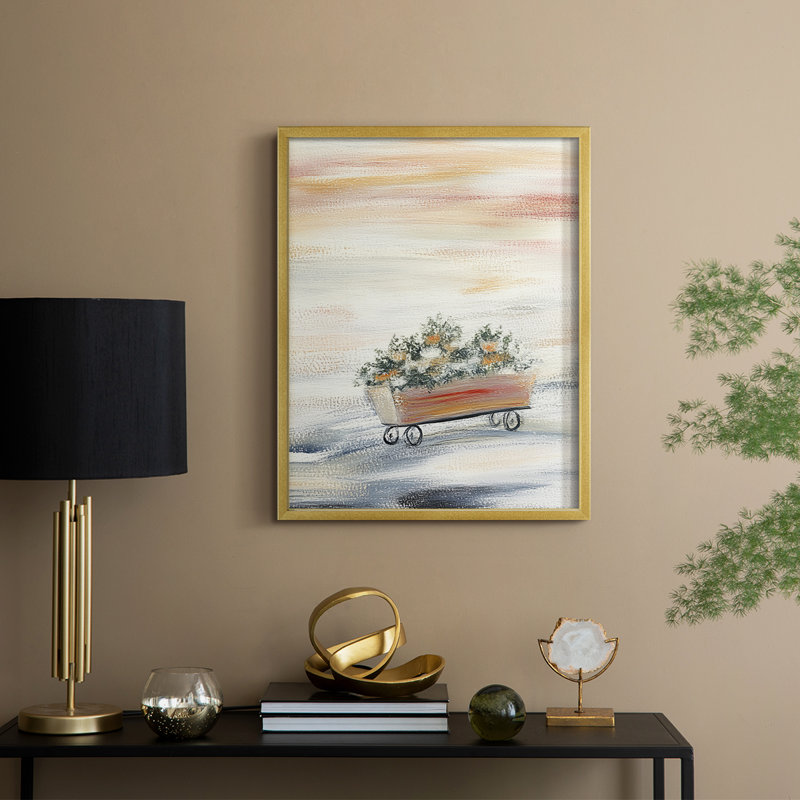 «Christmas Holiday Art CCXLI», reproduction d'art encadrée - bois massif, H 21 po x l 17 po, Doré