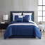  Ensemble d'édredon en microfibre bleu 8 pièces-1712373256