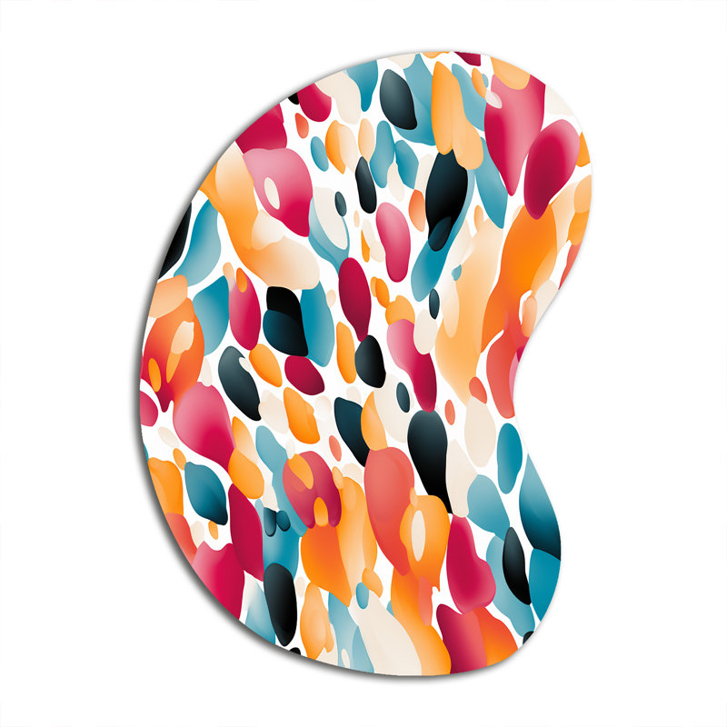 Cristyn - art mural abstrait asymétrique en métal, impression d'art moderne en forme libre, H 31 po x l 22 po
