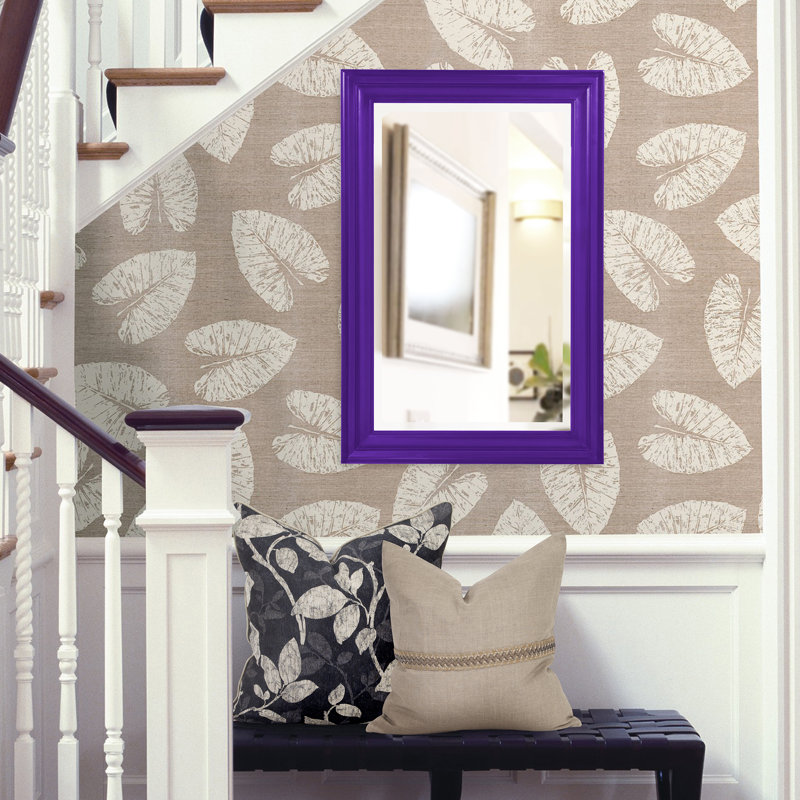 Miroir décoratif biseauté moderne et contemporain Cyrus, Mauve royal