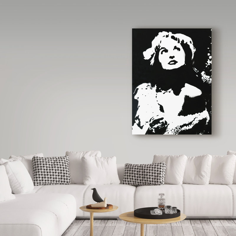 «Black and White Portrait», reproduction de photo sur toile tendue, H 19 po x l 14 po x P 2 po