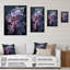 «Blooming Orchid in Fluorescent Mauve and Blue I», reproduction sur toile-951251939-951251943