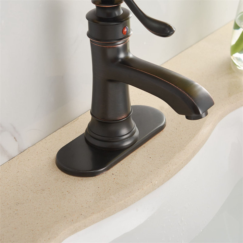 Single-Hole Single-handle Bathroom Faucet with Drain Assembly, Oil Rubbed Bronze
