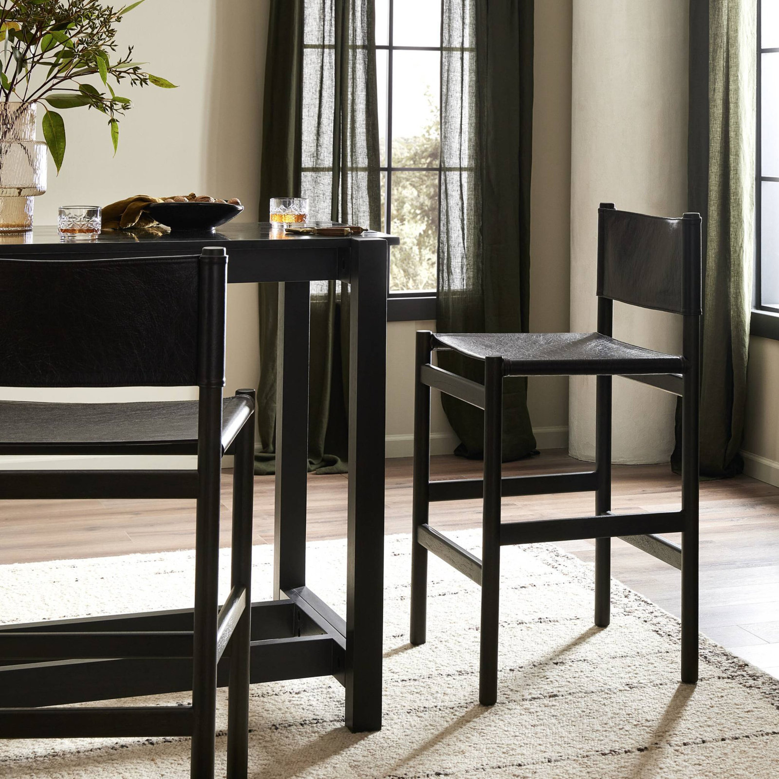 Matisse Bar and Counter Stool, Sonoma Black, Charcoal Parawood, Bar Stool (30.5" Seat Height)