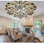 Golu 40inches Big Flower Plafonnier en cristal pour salon Lustres en cristal à intensité variable 3000-6000K