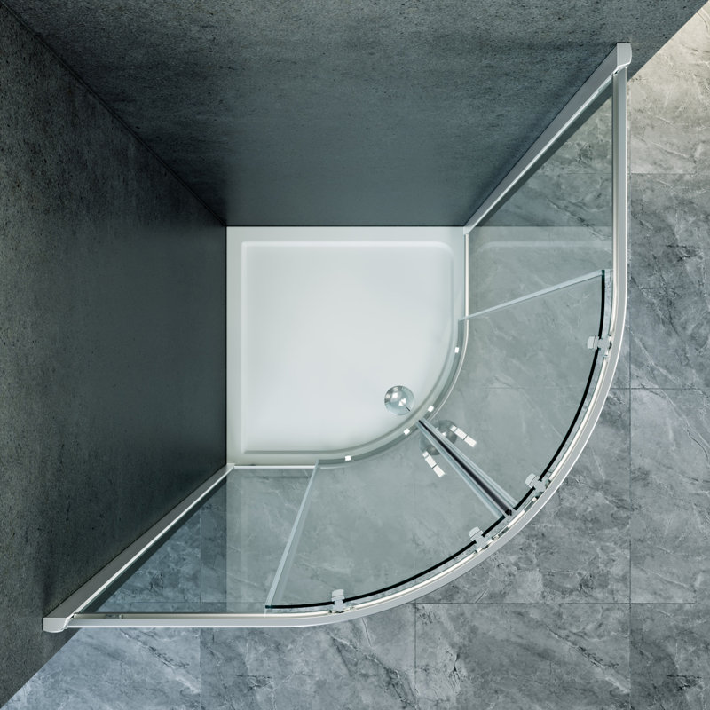 Whitted Quadrant Shower Enclosure with Tray, 1900mm H x 900mm W x 900mm D