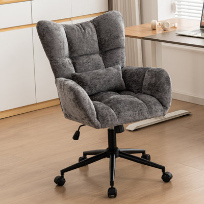 Chenille Swivel Task Chair with Tufted Back