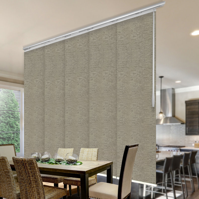 Rail à panneau occultant simple extensible Virgil, largeur de panneau 23,5 po, Blanc, L 110 po x L 94 po