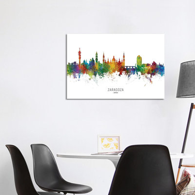 Zaragoza Spain Skyline by Michael Tompsett - Wrapped Canvas Gallery-Wrapped Canvas Giclée
