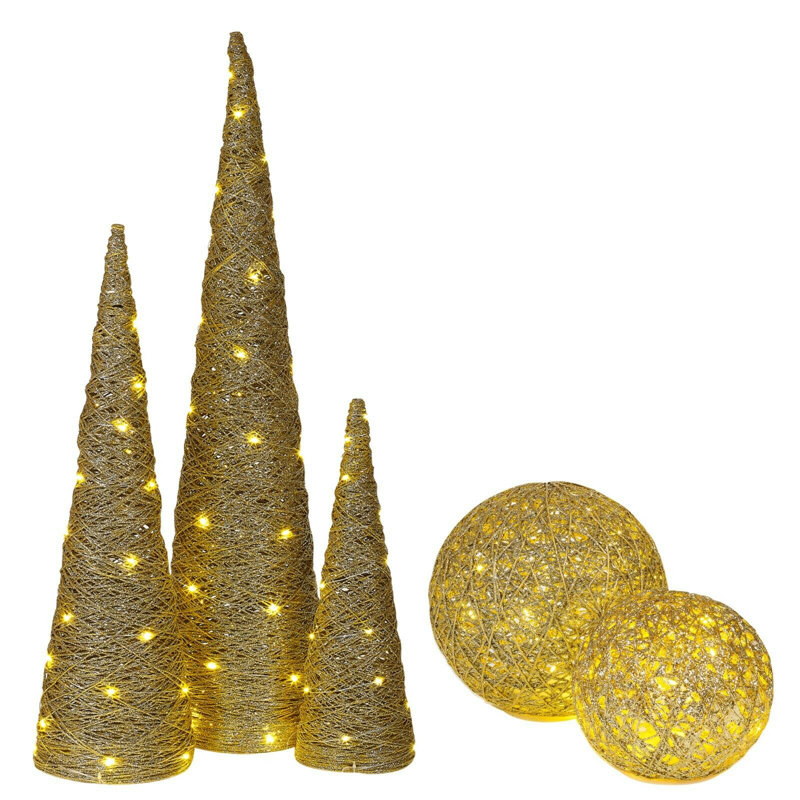 Christmas Decorative Accent, Gold Glitter