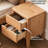 Solid Wood Nightstand in Red Oak Perfect for Bedroom Storage and décor with Spacious Drawer and Stable Design-1239507074