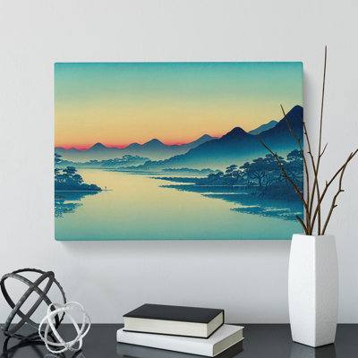 Mountain River Japanese - Wrapped Canvas Print