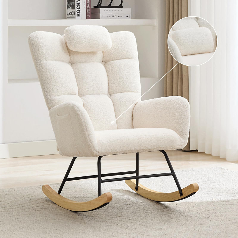 Fauteuil berçant et oscillant Teddy, Beige