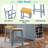 Kitchen Island With 2 Bar Stools, Power Outlet, 5 Wheels, Drop Leaf And Drawers-1173129019