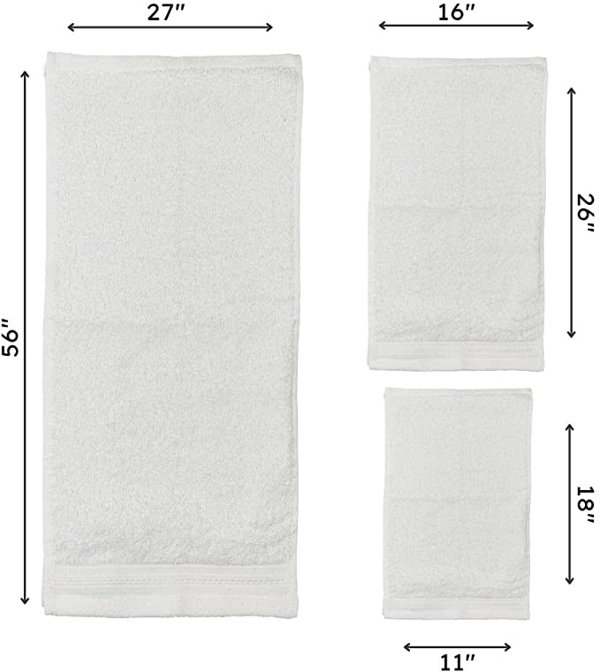 Kaufman - Premium Hand Towels Set for Bathroom, Spa, Gym, and Face Towel 100% Cotton Ring SPUN, Ultra Soft Feel and Highly Absorbent Towels (Set of 6)