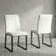 Ensemble de 2 chaises d'appoint classiques en similicuir noir avec structure en fer pour salle à manger ou bureau, style carré moderne