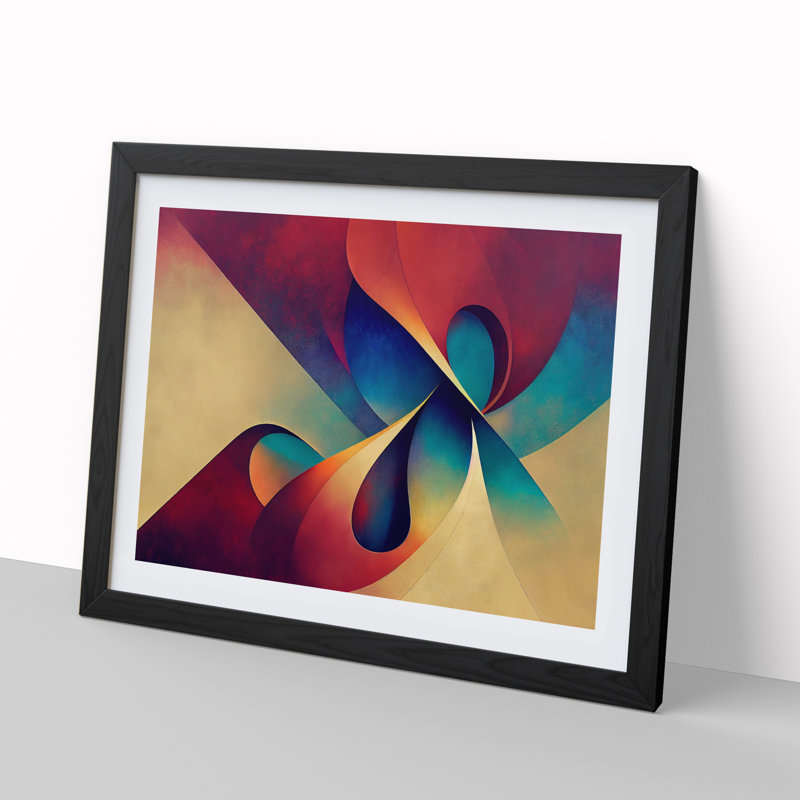 Serene Modern Abstract Art - Framed Print, Black, 34cm H x 46cm W x 2cm D