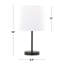 Ensemble de 2 lampes de table 16 pouces en métal blanc contemporain avec abat-jour conique en tissu blanc à culot rond E26 compatible avec la lampe UL