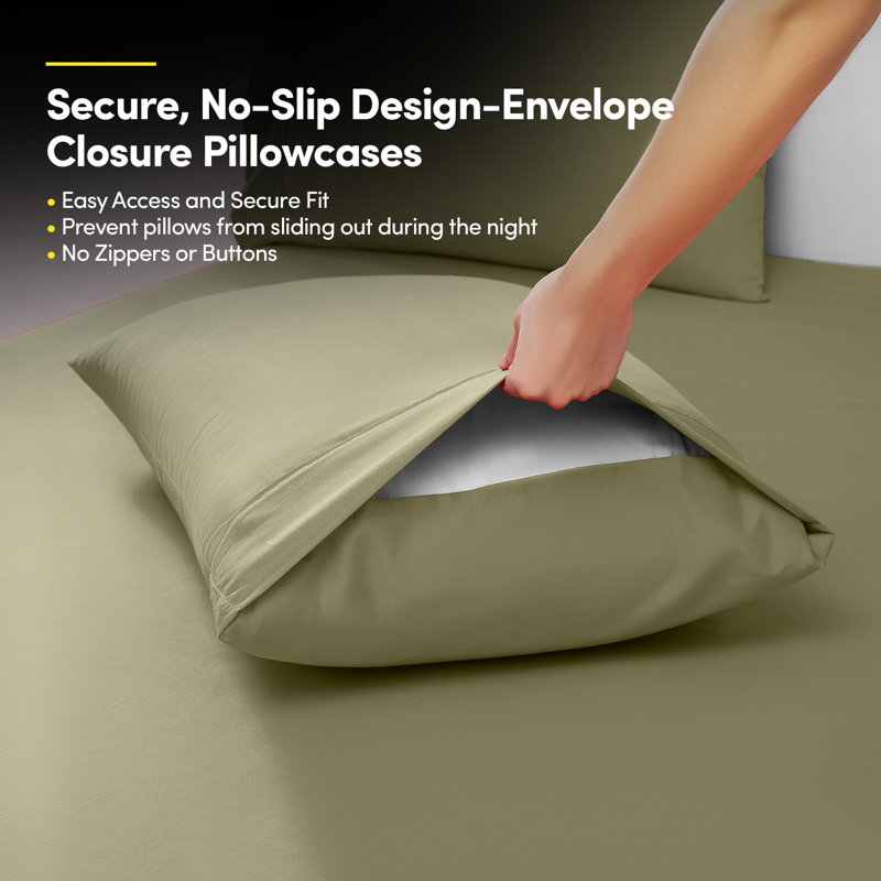All Season Bed-in-A-Bag 5pc/7pc Solid Color Comforter & Sheet Set Ultra Soft Bedding by Sweet Home Collection, Sage