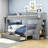 Alisiana Kids 2 Drawers Wood Full Over Full Bunk Bed with Shelves-910866661