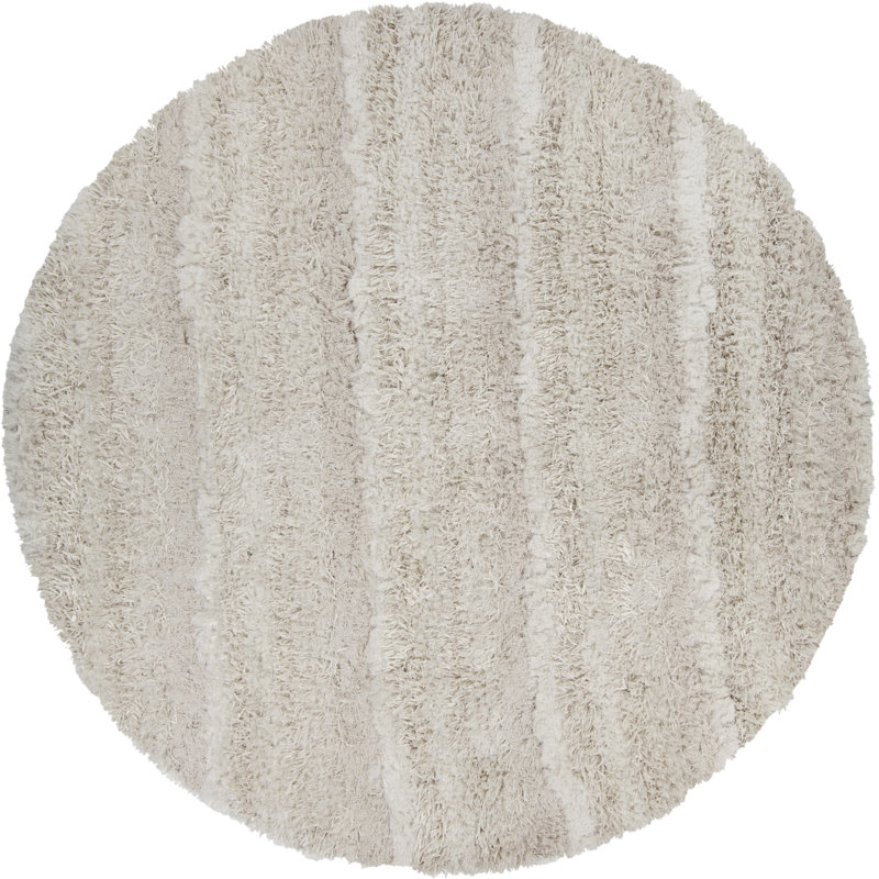 Tapis de zone blanche Andrea, Rond 7 pi 9 po