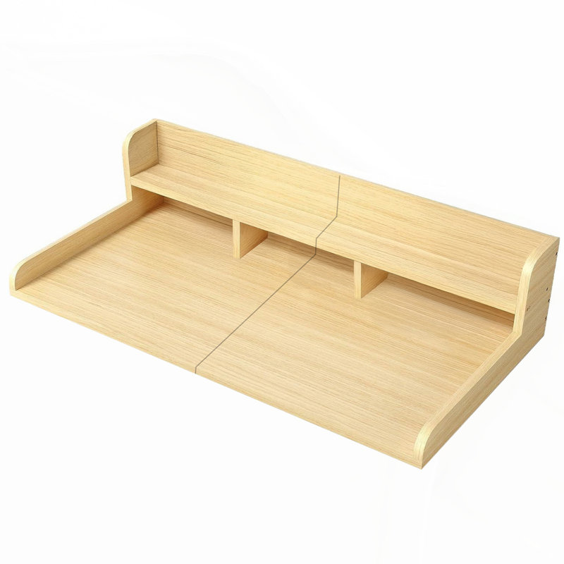 Comptoir de laveuse-sécheuse avec rebord, organisateur à double couche pour le rangement du linge, 54 po, Oak