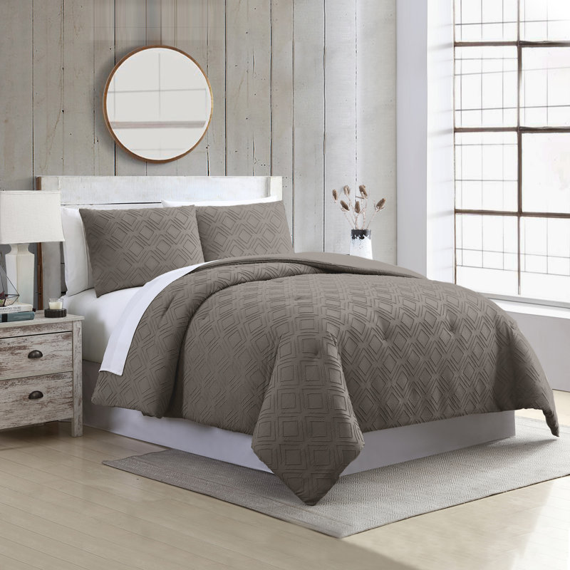 Ensemble de courtepointe en jacquard Ethos, Édredon grand + 2 taies décoratives, Brique