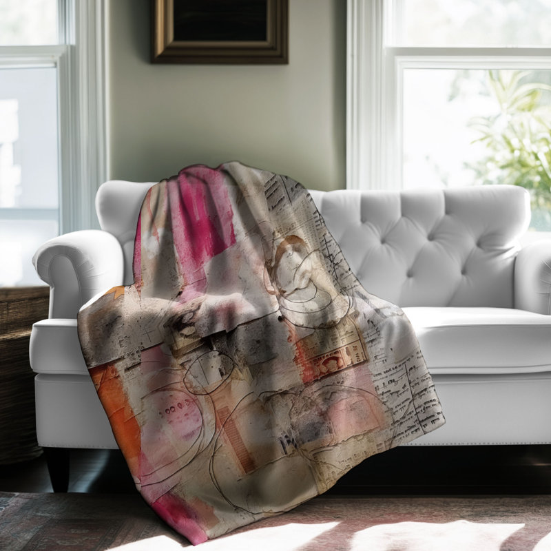 Couverture tourbillon rose 1 pièce Premium, L 60 po x L 80 po