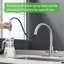 Robinet de cuisine en acier inoxydable avec douchette rétractable - robinet d'évier à 2 poignées pour la cuisine et le bar, robinet durable avec fonction de jet-113856466