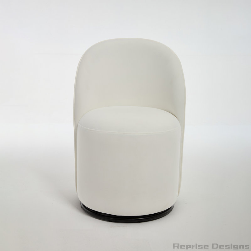 Ensemble de 1 chaise de salle à manger rembourrée en velours, Crème, crème