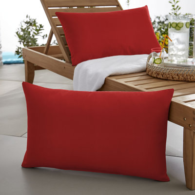 Solid Colour Outdoor Reversible Throw Pillow