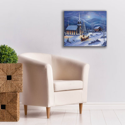 Alcott Hill® 'Moonlight In Vermont' by John Zaccheo, Canvas Wall Art