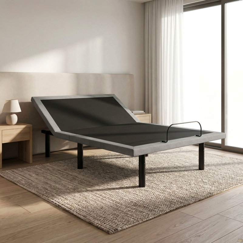 Base de lit réglable noire et grise avec réglages de la tête et des pieds OS4, Double
