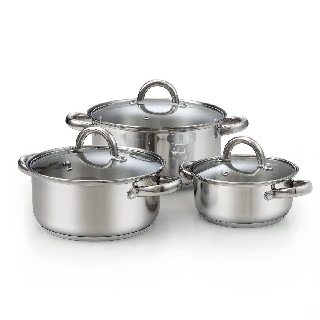 Cook N Home Basic Sauce Pot, Stainless Steel Stockpot Saucier Casserole Set, 6-Piece Cook N Home