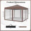 Auvent escamotable 10 pi x 10 pi avec filet en filet, sac de transport, 8 piquets et 4 cordes brun-123383266