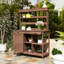 Table de rempotage Farmhouse 66 "avec grande surface de travail, tablettes ouvertes, 2 tiroirs et armoire-1745524913