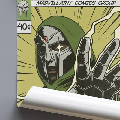  Officiellement sous licence MF Doom - Madvillainy Comics, affiche d'art - 24 x 36 po - reproduction décorative - papier affiche - prêt à encadrer