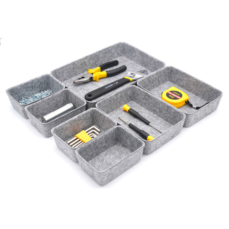 2.4'' H x 7.9'' W x 10.8'' D Organizer Set, Gray