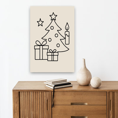 Impression d'art mural paysage de Noël abstrait