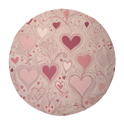 Rosy Heart Whispers Braided Rug