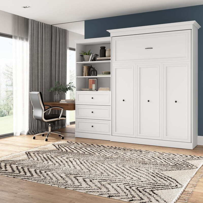 Alvaretta Murphy Bed, Queen, Platinum Gray