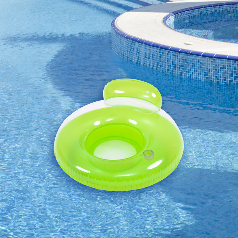 Inflatable Inner Tube Swimming Pool Float With Backrest - 46.5" - Green, Green