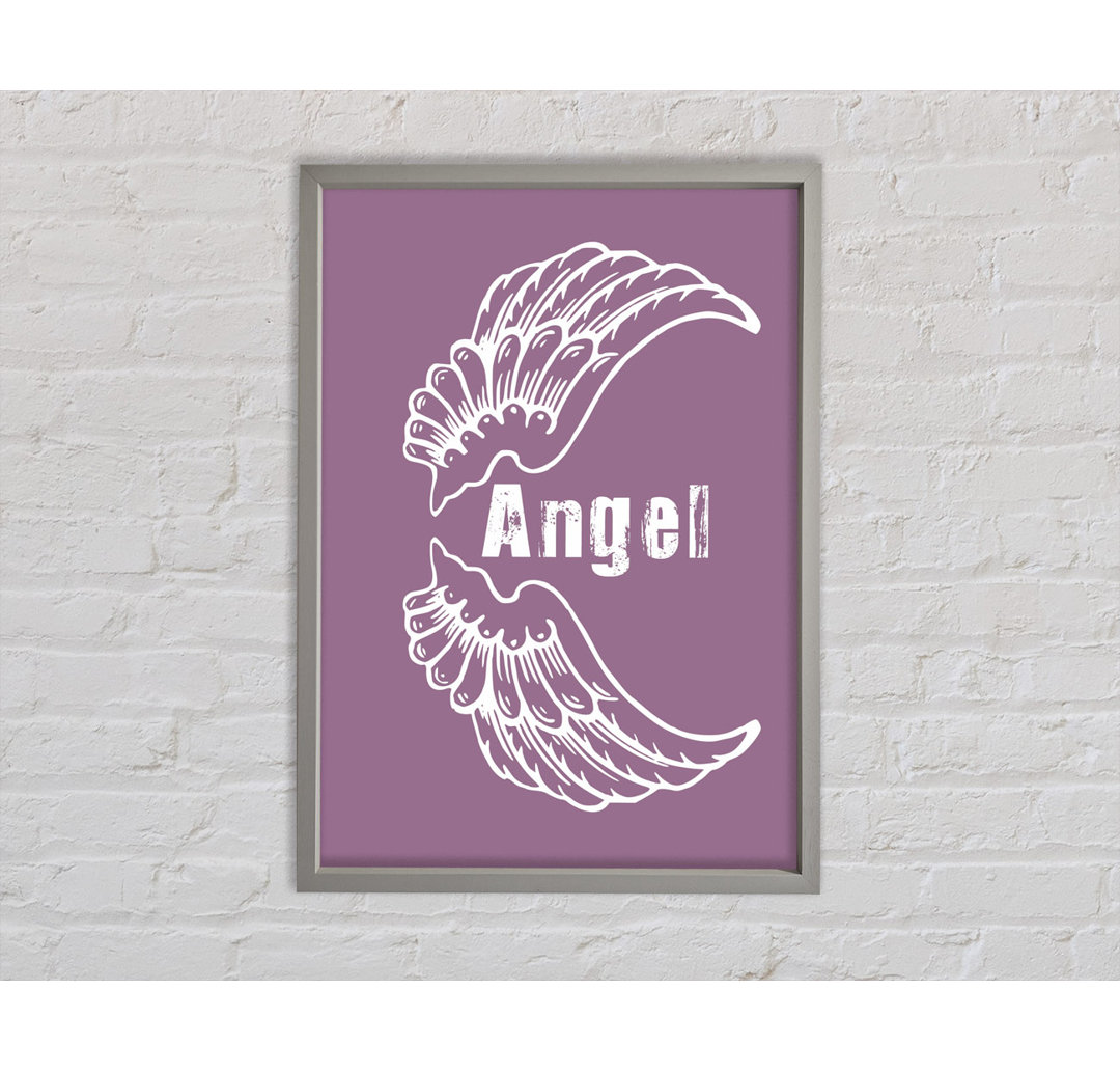 Angel Wings 3 Dusty Pink Gerahmter Druck