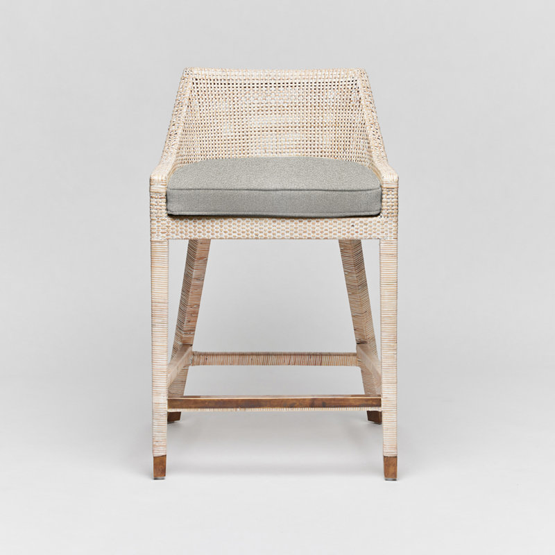 Tabouret de comptoir 26 po Boca, Teinte / cadre délavé blanc