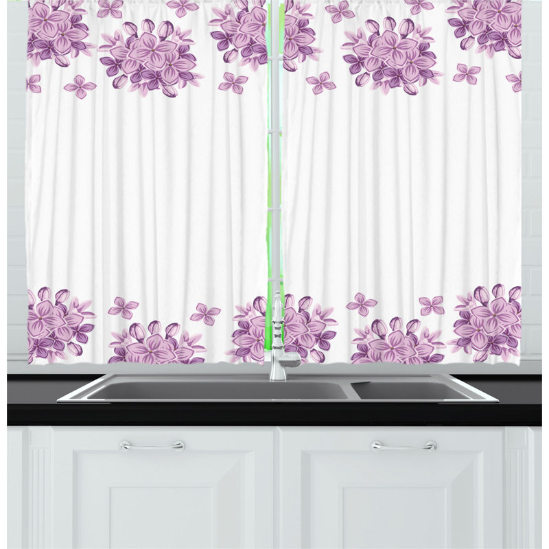 Floral Pointed Kitchen Curtain